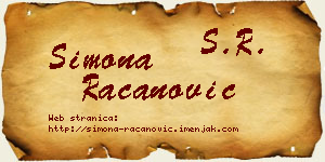 Simona Račanović vizit kartica